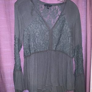 Long sleeve fancy/lacey shirt